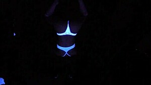 Scarlett Johnson's detailed blacklight sex POV session with teen fetish elements