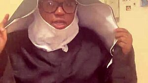 I dressed as a nun hazelnut for this Halloween celebration.
