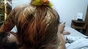 With cute mesh lingerie she wets teen big ass stepdaughter in milk