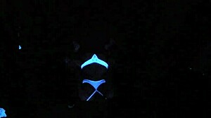 Scarlett Johnson's detailed blacklight sex POV session with teen fetish elements