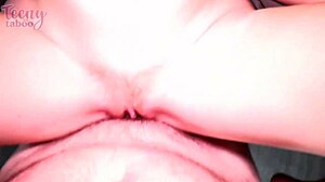 Sweet Freckle Faced Amber Starts Ball Licking And Pussy Licking Session