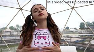 Ada Paradiso, 20-year-old Italian teen, tries first interracial anal with BBC, gapes wide, swallows cum.