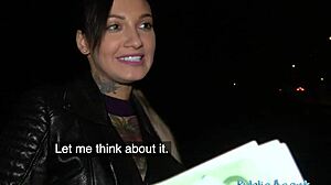 public agent sexy tattooed horny minx night time fuck and facial