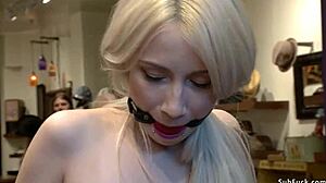 Blonde joins public interracial group event