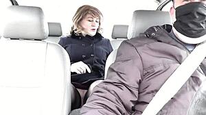 Public Public Nudity Naked in Public No Panties Under Skirt Without Panties Taxi Driver Carries Sexy Blonde Milf in Back of Seat Car Pussy Milf Outdoor Outside Outdoors Depraved Woman Wife