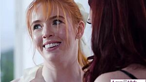 Can this teen handle three horny stepmommys licking her?