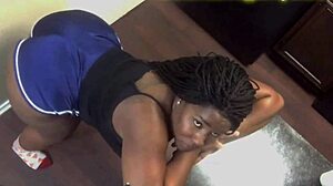 big ass twerking, curvy ebony teasing huge juicy cock in doggystyle