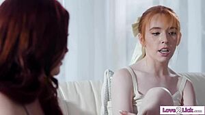 Can this teen handle three horny stepmommys licking her?