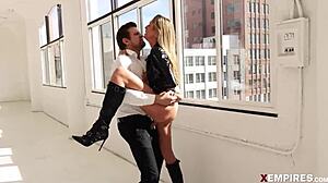 Sexy blonde addison vodka takes cock deep in her pussy