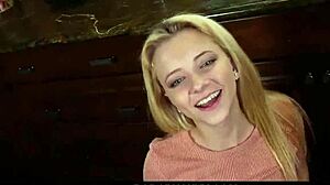 Tiny blonde teen Riley Star is 18+. Horny step dad gives her POV.