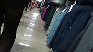 hidden camera in fitting room admires juicy pawg, peeping legs in public mall