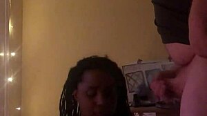 Homemade Amateur Ebony Woman Performs Intense Oral Sex on Black Man in Private Setting