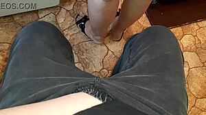 I jerk off to my neighbor in the kitchen while she prepares dinner