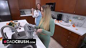 thanksgiving gathering where stepdad creampies stepdaughter's ass with wife nearby