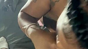 Ebony pornstar sucks big cock with sloppy blowjob