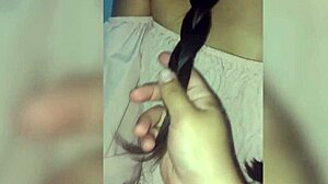 18-year-old girl with perfect tits sucks my fingers in real amateur homemade video