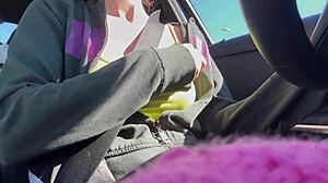 artemisia love flashes her big boobs on a sexy italian milf car ride