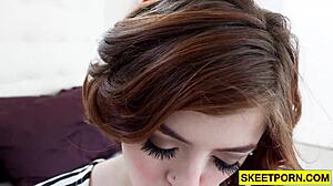 aria sky ginger teen femme fatale in a casual scene with friends