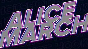 hey, alice march is a cute blonde who smiles while gagging on a huge cock