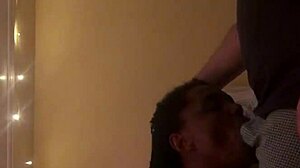 Homemade Amateur Ebony Woman Performs Intense Oral Sex on Black Man in Private Setting