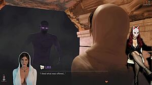 lara croft in ep 13 deepthroats a big cock with two fingers in her ass