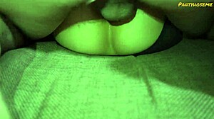 my petite girlfriend in black pantyhose rides me cowgirl and takes my cock missionary while i lick her tight wet pussy