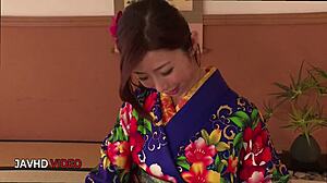 Kimono Milf Ayumi Shinoda Teases With Juicy Blowjob Seduction