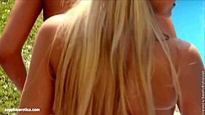 Sharon and Devin toy around outdoors in Sapphic Erotica fun