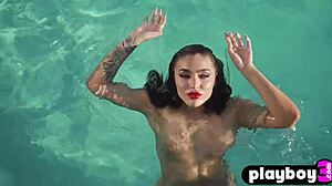 glamorous milf emily rinaudo strips lingerie poses naked bubble butt