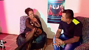 fuck yes! busty granny whore sucks cock and takes cum on saggy tits in bar