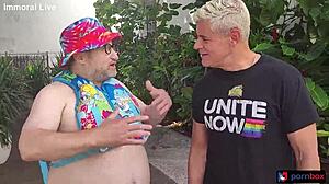 sugardaddy watches chloe temple's shaved pussy double penetrated in creampie foursome