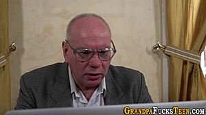 Kinky teen 18+ sucks cock and gets massive facial cumshot