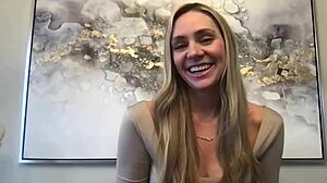 Peek at JJ's Long Legs and Big Tits Blonde Tall MILF Model Debut