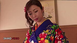 Kimono Milf Ayumi Shinoda Teases With Juicy Blowjob Seduction