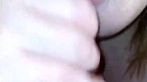 her thirst was huge so she begged for more cum and finally got her naughty oral fix