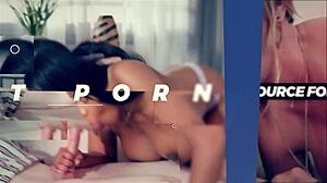 Busy brunette takes deepthroat and upside down blowjob