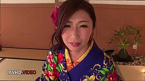 Kimono Milf Ayumi Shinoda Teases With Juicy Blowjob Seduction