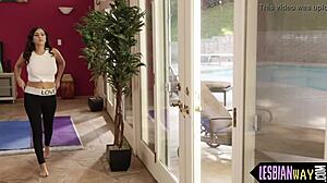 Yoga Lesbians Flex and Lick Dripping Wet Pussies