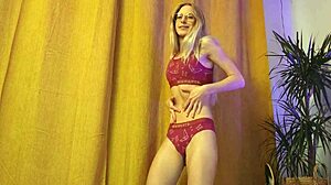 perfect girl strips dances teases her tight shaved pussy till she moans excited