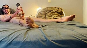 I try stroking vibrating blowjob machine toy on my huge cock first time.