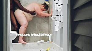 i get fucked hard in shower then bedroom creampie finish