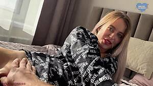 Young Stepmom Orgasms Wild While Cuck Dad's Away Getting Bent Over Fucked