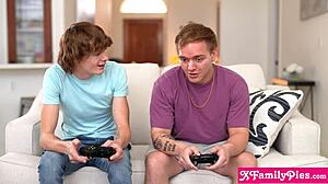 Big ass Latina MILF stepmom Demi Diveena rides stepson and friend in taboo threesome