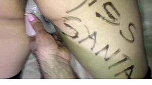 sexy santa latina prostitute plays dirty with huge dildo toys nonstop