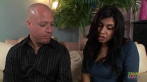 big tits milf bends over sofa sucks jerks then fucks cock doggystyle cums on boobs