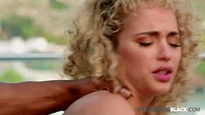 Rich petite blonde babe geishakyd rides big black monster cock to facial cumshot