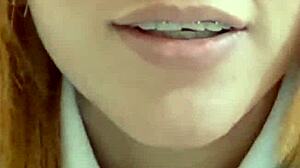 Blonde college teen's live tiktok interrupted by boyfriend's rough bareback pounding in bedroom