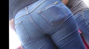 WOW CHECK OUT THIS LATINA TEEN'S BIG CANDID ASS IN TIGHT JEANS!