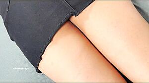 Stepsis in short skirt gets hardcore anal creampie from stepbro but shh no screaming petite latina