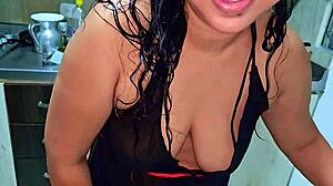 Oh god, squirting hard in the kitchen for my stepson... wanna be my horny new boy?